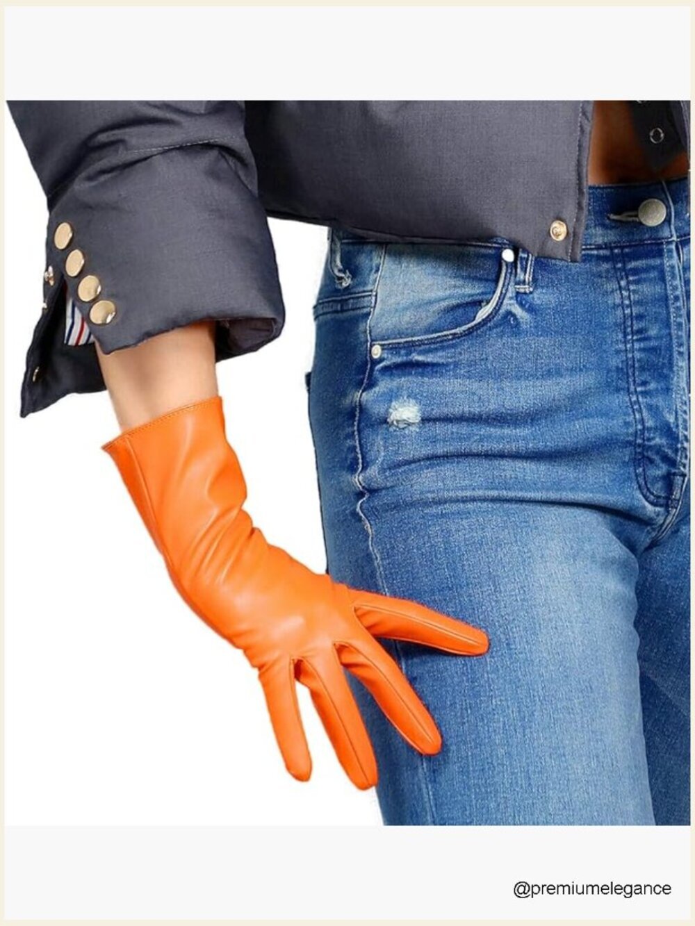 Faux Leather Short Gloves Over Wrist 11in Long Evening Party Costume Motorcycle